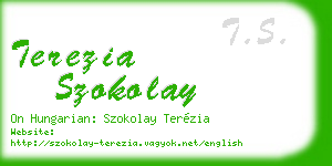 terezia szokolay business card